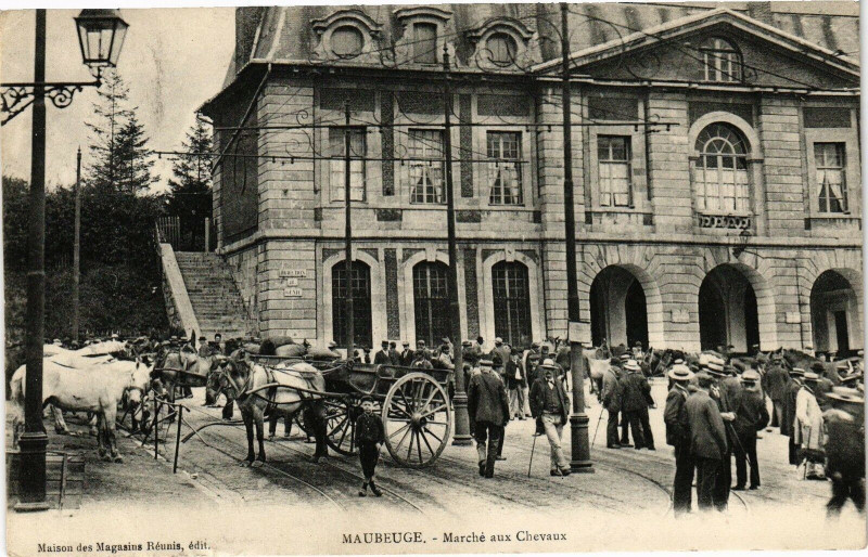 Carte postale ancienne Maubeuge - Marche aux chevaux à Maubeuge