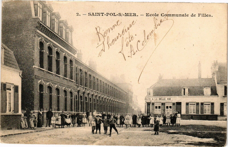 Carte postale ancienne Saint-Pol-sur-Mer - Ecole communale de filles