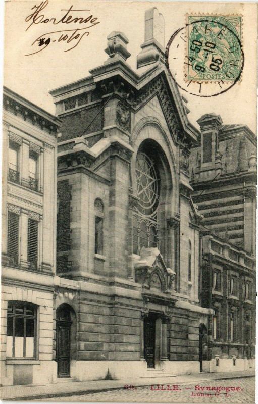 Carte postale ancienne Lille - Synagogue à Lille