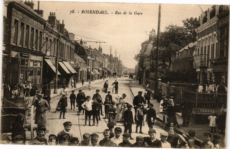 Carte postale ancienne Rosendael - Rue de la gare