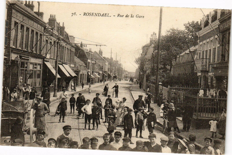 Carte postale ancienne Rosendael - Rue de La Gare