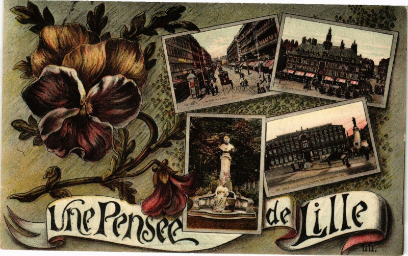Carte postale ancienne Une Pensée de Lille à Lille