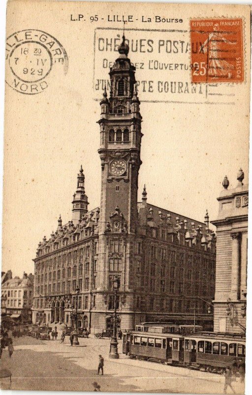 Carte postale ancienne Lille-Le Bourse à Lille