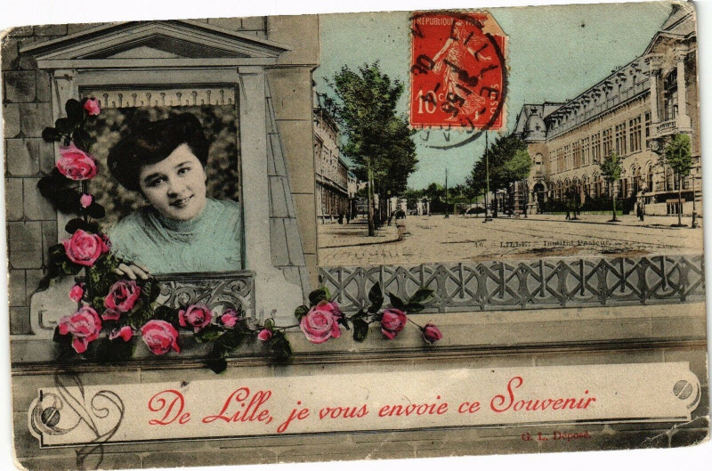 Carte postale ancienne De Ville je vous evoie ce Souvenir