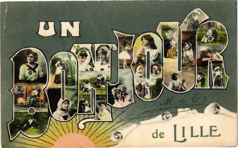 Carte postale ancienne Un Bonjour de Lille à Lille
