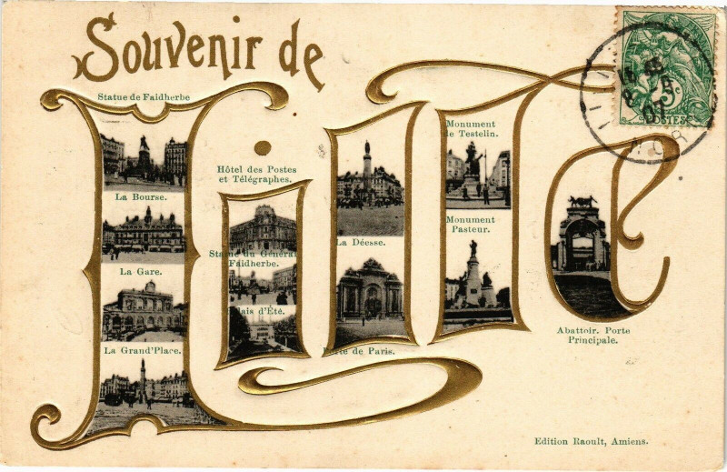Carte postale ancienne Souvenir de Lille à Lille