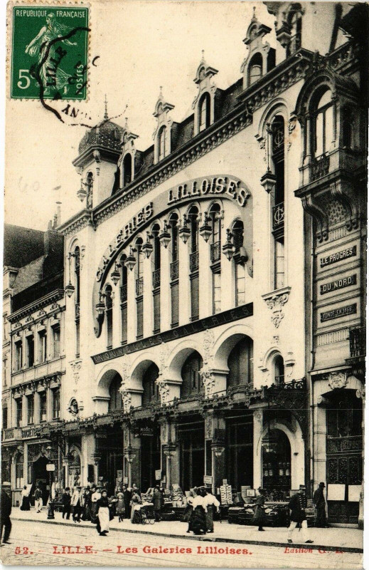 Carte postale ancienne Lille-Les Galeries Lilloises à Lille