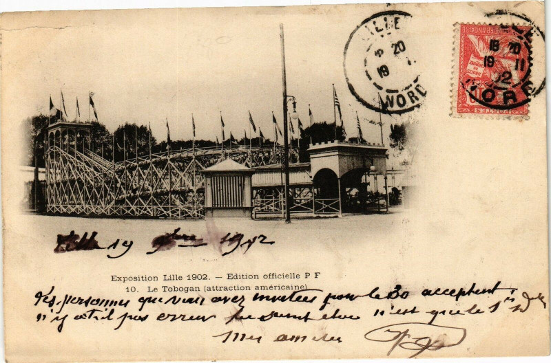 Carte postale ancienne Lille-Le Tobogan à Lille