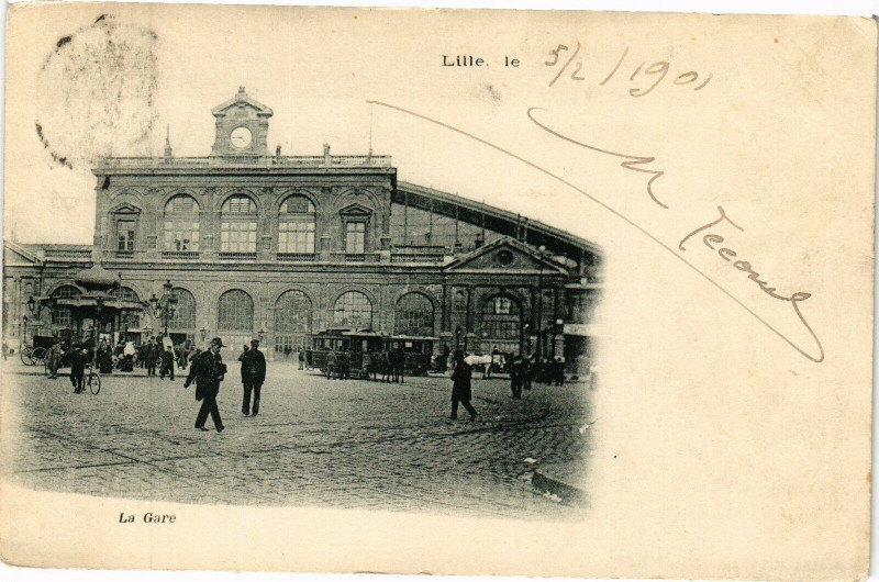 Carte postale ancienne Lille-La Gare à Lille
