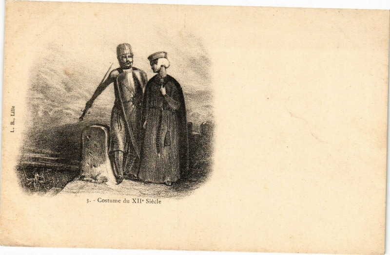 Carte postale ancienne Costume du XIIe Siecle