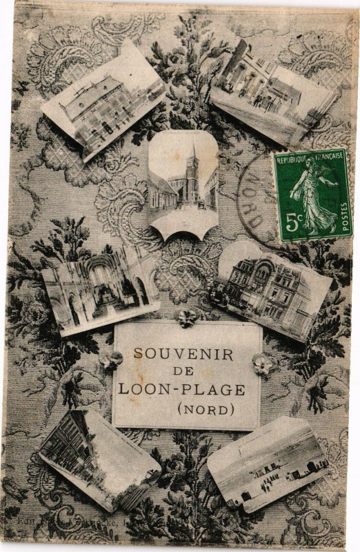 Carte postale ancienne Souvenir de Loon - Plage à Loon-Plage