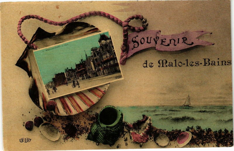Carte postale ancienne Souvenir de Malo-les-Bains