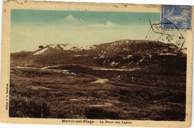 Carte postale ancienne Merlimont - Plage - La dune aux lapins