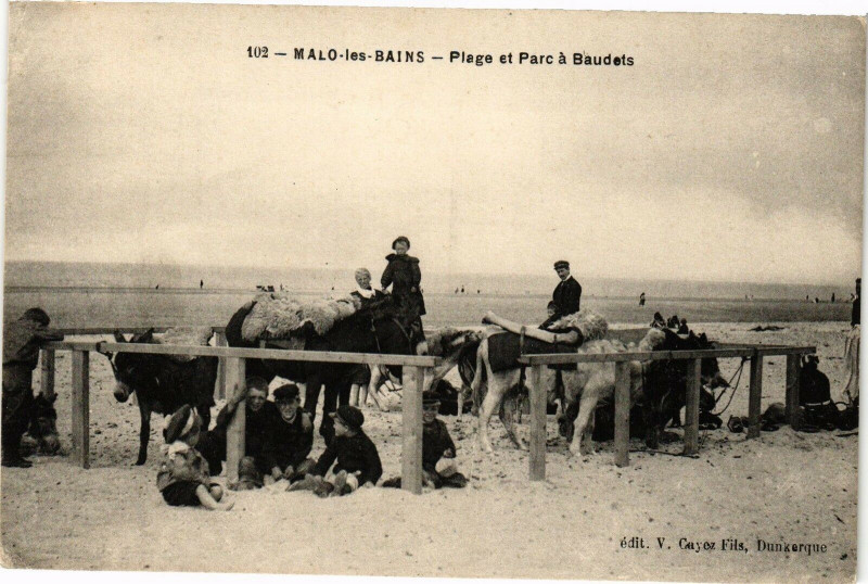Carte postale ancienne Malo-les-Bains - Plage et parc a BAUDets