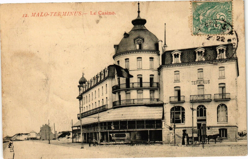 Carte postale ancienne Malo-les-Bains - Le casino