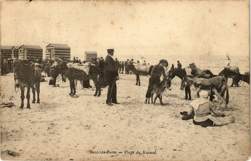 Carte postale ancienne Malo-les-Bains - Plage du kursaal