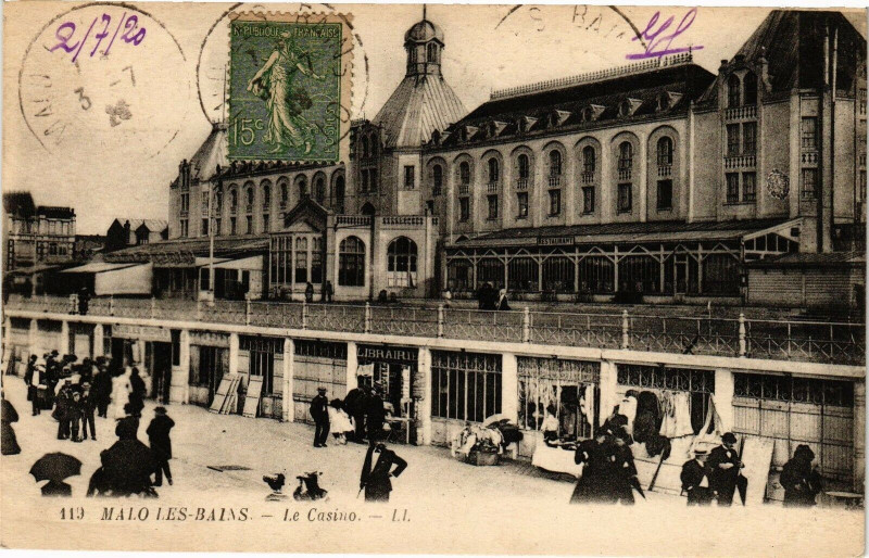 Carte postale ancienne Malo-les-Bains - Le casino