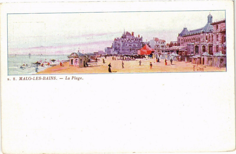 Carte postale ancienne Malo-les-Bains - La Plage