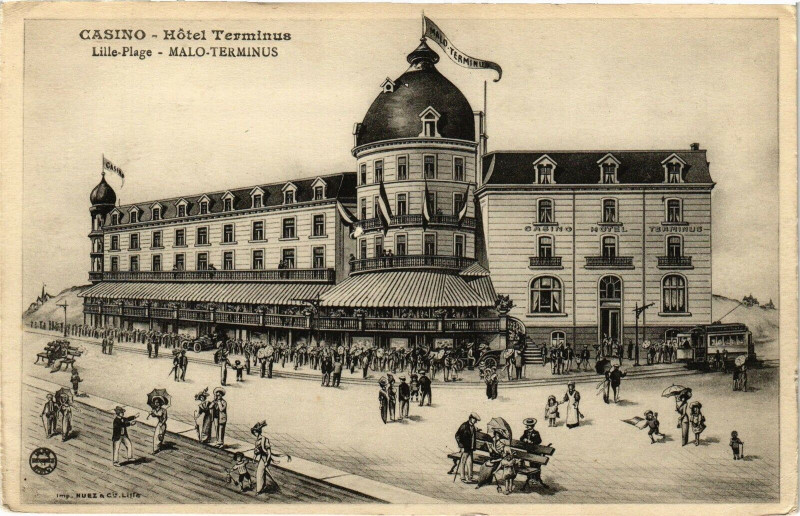 Carte postale ancienne Casino - hOTEL Terminus