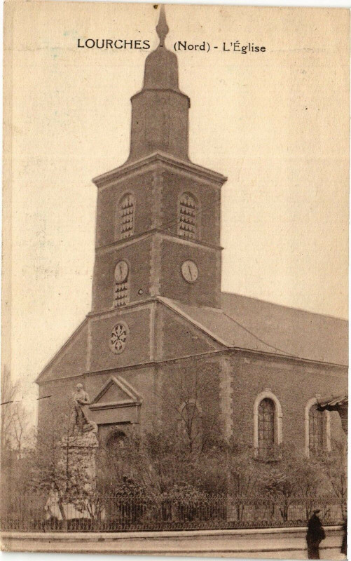 Carte postale ancienne Lourches - L'Eglise à Lourches