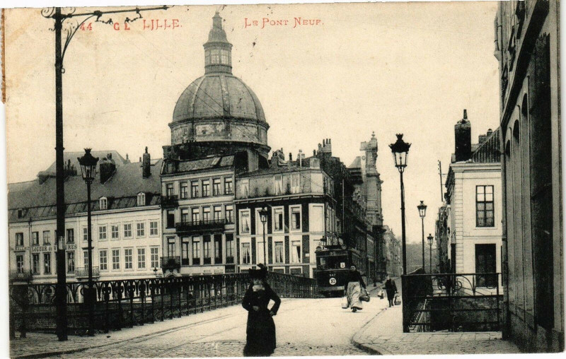 Carte postale ancienne Lille - Le Pont Neuf à Lille