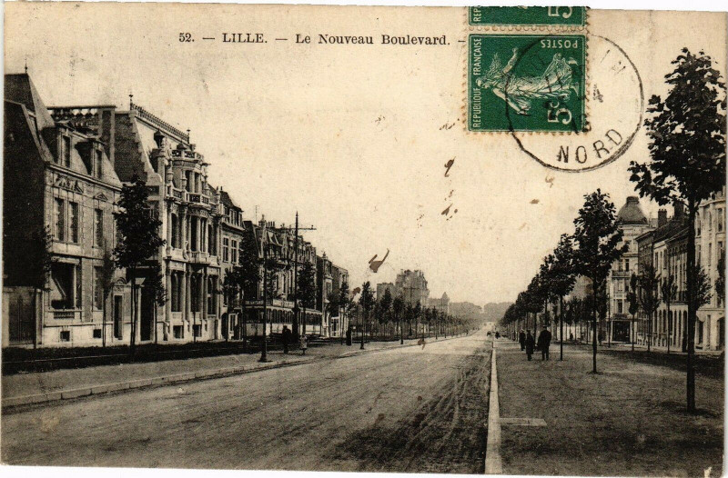 Carte postale ancienne Lille - Le Nouveau Boulevard à Lille