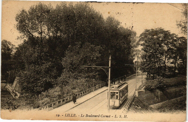 Carte postale ancienne Lille - Le Boulevard Carnot à Lille