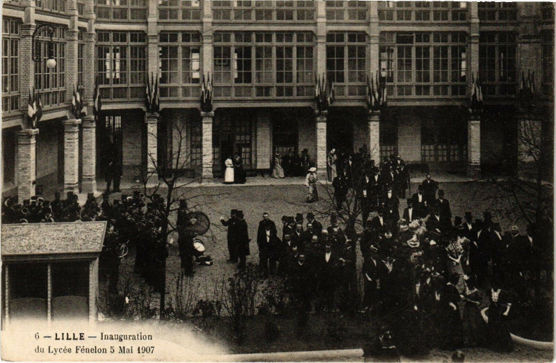 Carte postale ancienne Lille - Inauguration du Lycée Fenelon 5 Mai 1907 à Lille