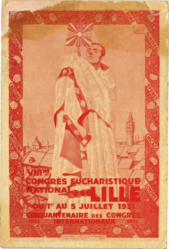 Carte postale ancienne Lille - Congres EUCHaristique National à Lille