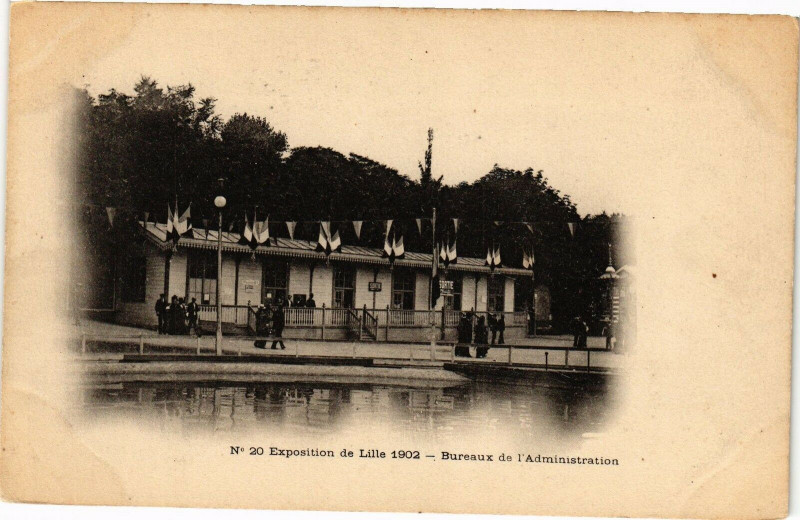 Carte postale ancienne Expo de Lille 1902 - Bureaux de l'Administration à Lille