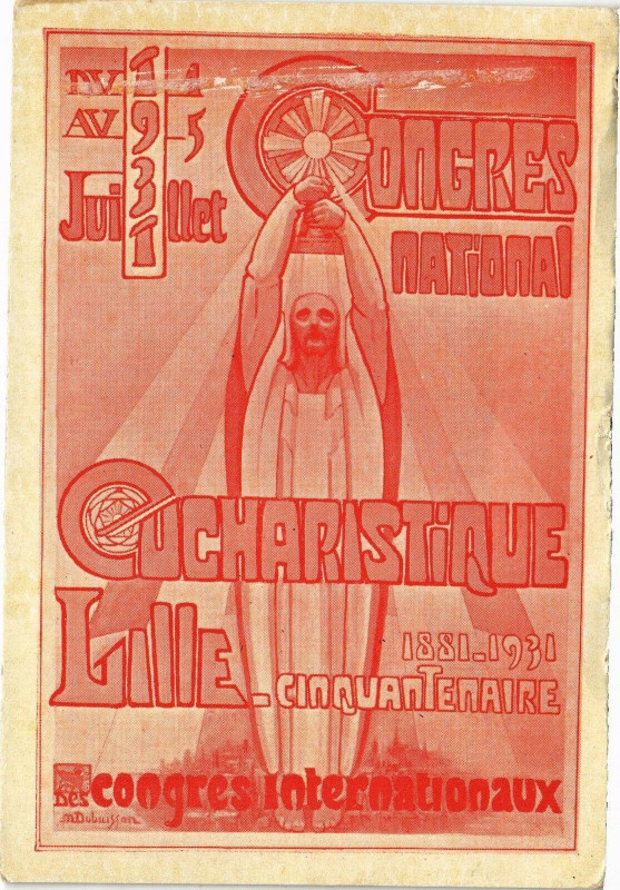 Carte postale ancienne Congres National Cucharistique Lille à Lille