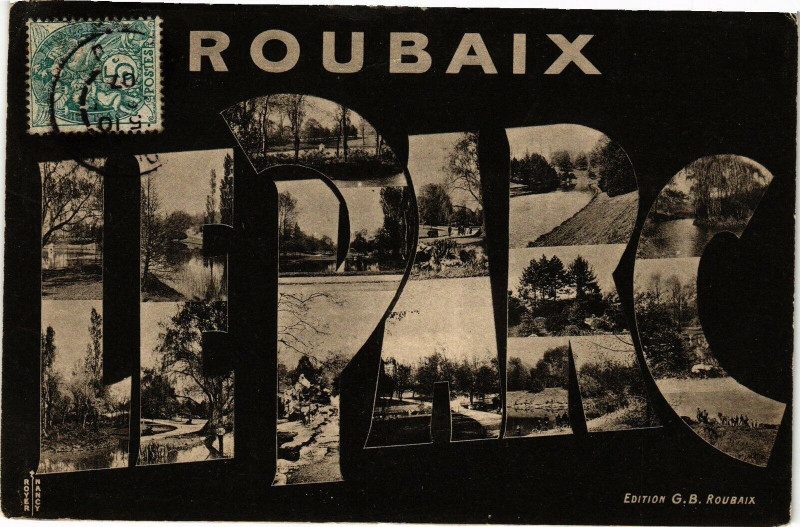 Carte postale ancienne Roubaix le parc à Roubaix
