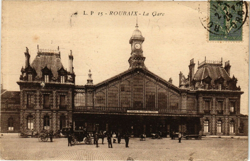Carte postale ancienne Roubaix - la Gare à Roubaix