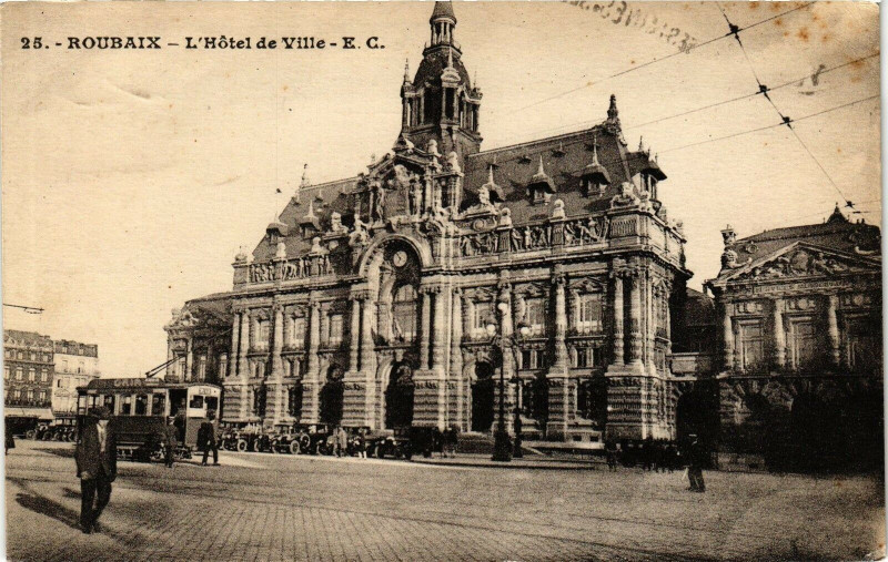 Carte postale ancienne Roubaix - L'hotel de ville à Roubaix