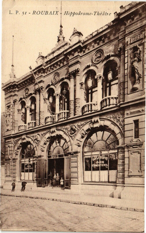 Carte postale ancienne Roubaix - Hippodrome theatre à Roubaix