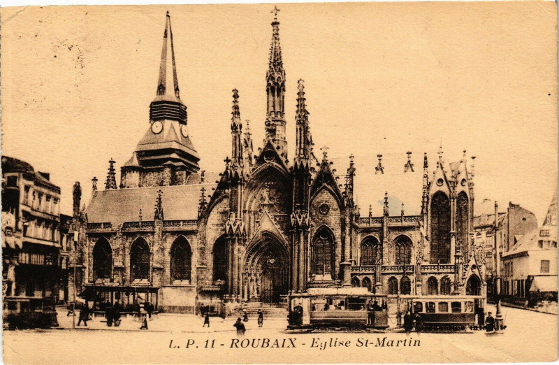Carte postale ancienne Roubaix - Eglise Saint-Martin à Roubaix