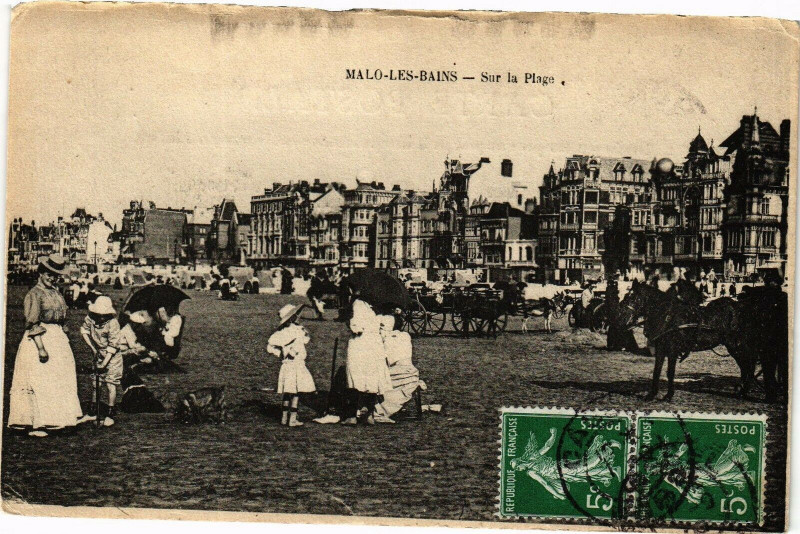 Carte postale ancienne Malo-les-Bains - Sur la Plage