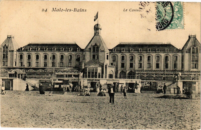 Carte postale ancienne Malo-les-Bains - Le casino