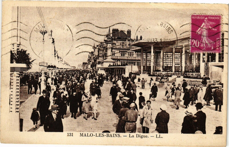 Carte postale ancienne Malo-les-Bains - La Digue