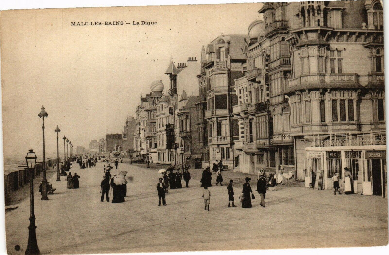 Carte postale ancienne Malo-les-Bains - La digue