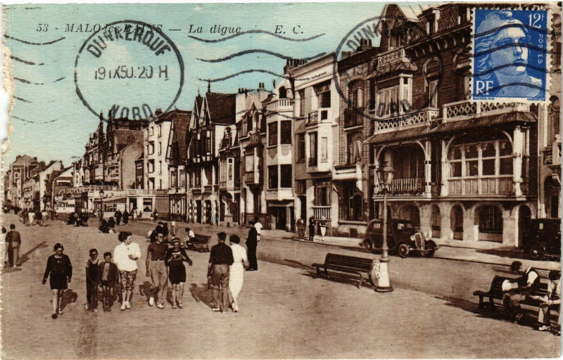 Carte postale ancienne Malo-les-Bains - la Digue