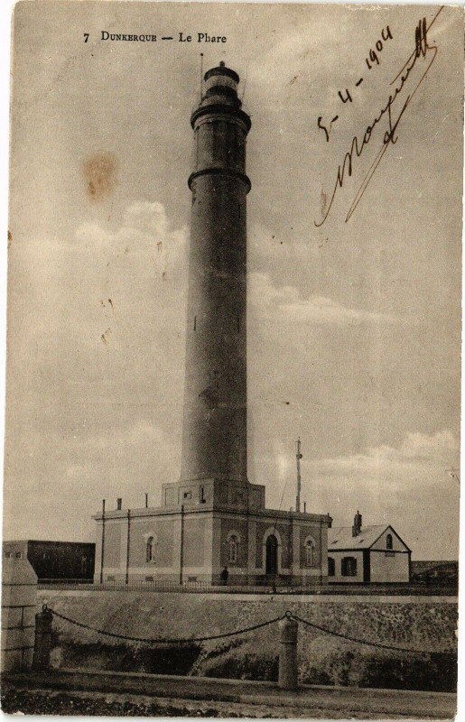 Carte postale ancienne Dunkerque - Le Phare (5 - 4 - 1904) à Dunkerque