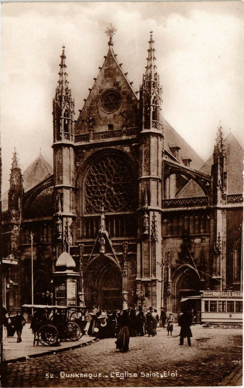 Carte postale ancienne Dunkerque - l'Eglise Saint-Eloi à Dunkerque