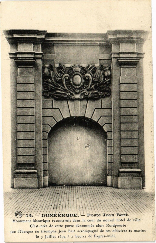 Carte postale ancienne Dunkerque - Porte Jean Bart à Dunkerque