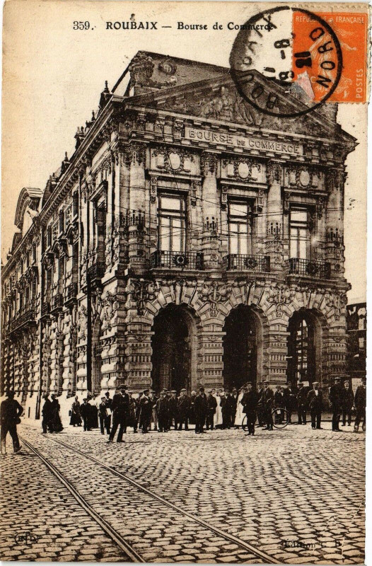 Carte postale ancienne Roubaix - Bourse de Cominerce à Roubaix
