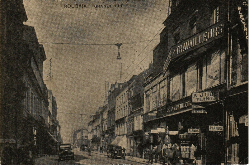 Carte postale ancienne Roubaix - Grande Rue à Roubaix