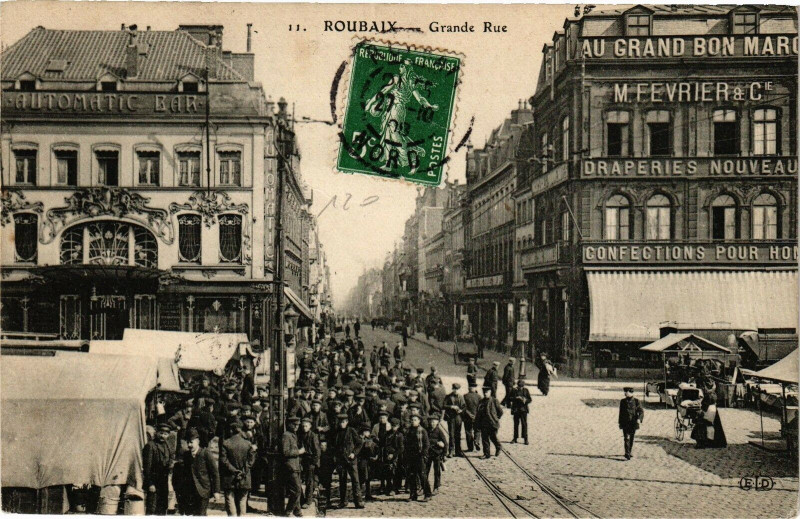 Carte postale ancienne Roubaix - Grande Rue à Roubaix