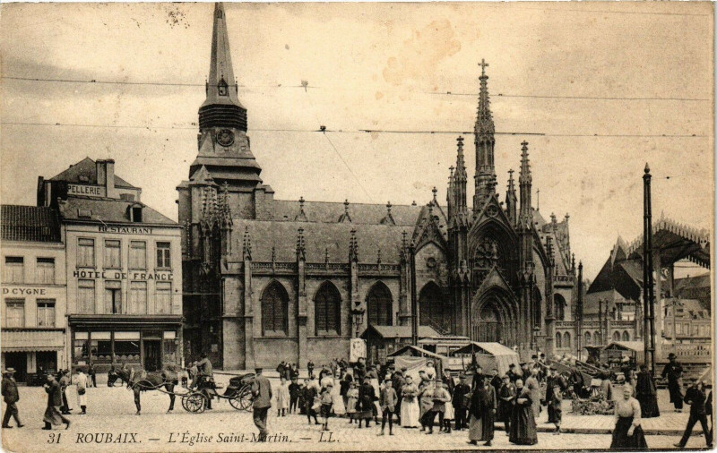 Carte postale ancienne Roubaix - L'Eglise Saint-Martin à Roubaix