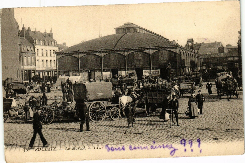 Carte postale ancienne Roubaix - La Marche à Roubaix