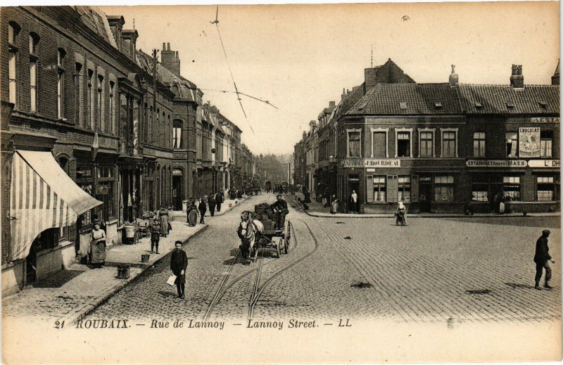 Carte postale ancienne Roubaix - Rue de Lannoy - Lannoy Stréet à Roubaix